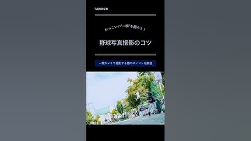 【タムロン公式】かっこいい“一瞬”を残そう！野球写真を撮るコツ #ショート