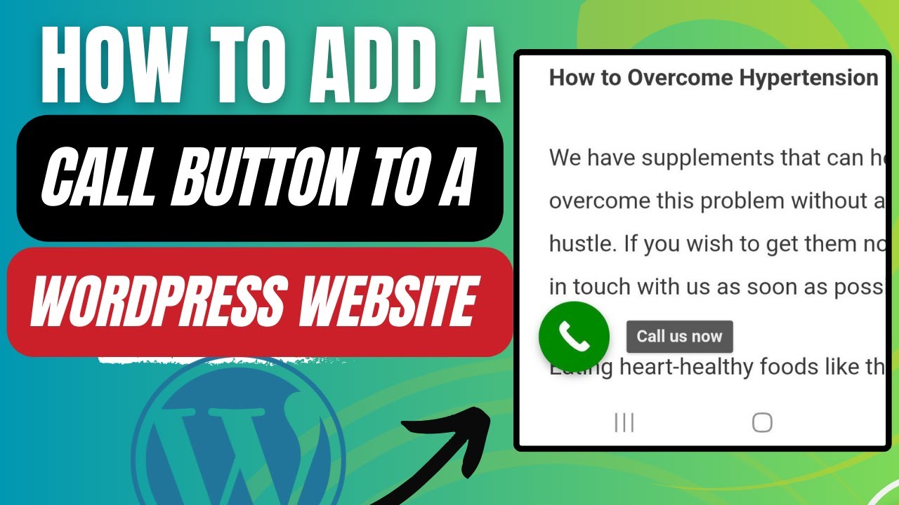 How to add call CALL NOW Button in WordPress - YouTube