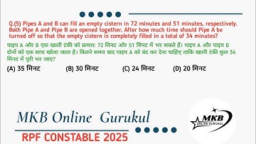 Pipes A and B can fill an empty cistern in 72 minutes and 51 minutes, respectively. Both Pipe A