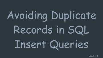 Avoiding Duplicate Records in SQL Insert Queries