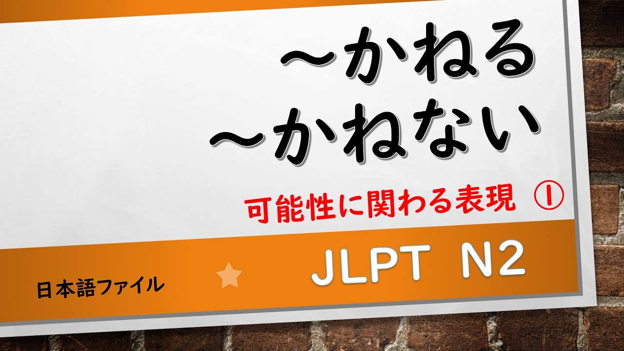 JLPT N2文法　～かねる　～かねない