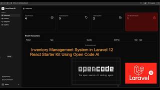 Inventory Management System in Laravel 12 React Starter Kit Using Open Code AI