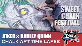 Joker & Harley Chalk Art Time Lapse Sweet Chalk Festival 2016