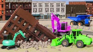 Mini Excavator & Loader Fail Skyscraper Build! 💀🏗️ | Construction Simulator screenshot 5
