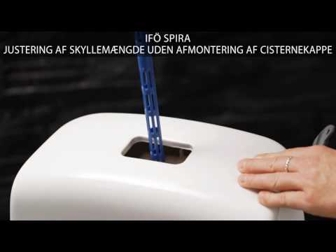 Justering af skyllemængde uden afmontering af cisternekappen på et Ifö Spira toilet
