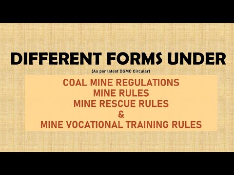 DIFFERENT TYPES OF FORMS IN MINE LEGISLATIONS