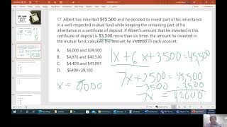 Metallist Math: TEST PREP: GED Math Practice Test 2, Questions 16-20