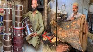 Traditional Wooden Dhool Making With Skills Man || How Musical Drums Are Made?