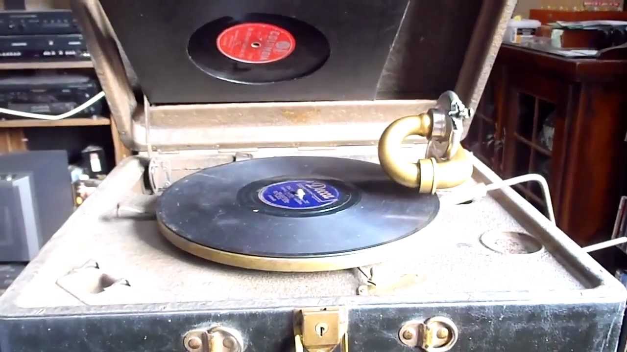 Antique Silvertone portable phonograph