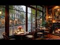 Serene Coffee Shop Rain Ambience ☕ Gentle Piano Jazz &amp; Fireplace Sounds for Study &amp; Focus