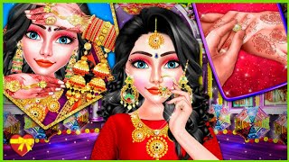 Gujarati Wedding Arranged Marrieg Makeup Game Video | Princess Fashion Salon games 2021 - #shorts screenshot 1