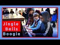 Best Jingle Bells Boogie - Woogie !!! Christmas,  public piano,  St. Pancras, London.