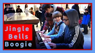 Best Jingle Bells Boogie - Woogie !!! Christmas, public piano, St. Pancras, London.