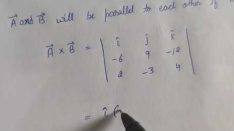 Show that the vector A = -6i+9j-12k and B = 2i-3j+4k are parallel to each other; Class XI Physics