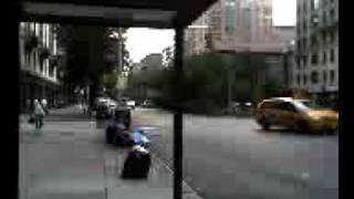 Waiting on the M104 bus.