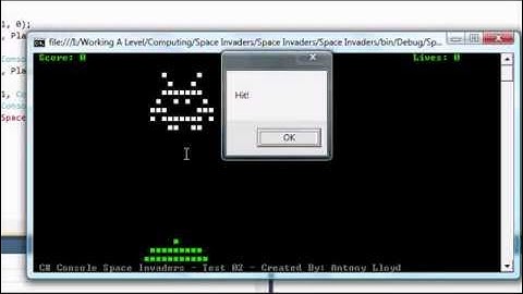 C# Console Space Invaders Test 2