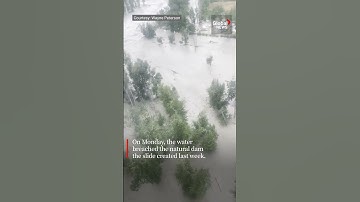 Old building washed away after water tops BC landslide #ChilcotinRiver