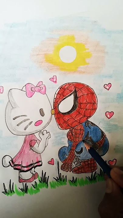 🌿Best Combo🔥||✨spiderman vs Hello kitty💞 #shorts #art #creativity #trendingshorts #youtubeshorts