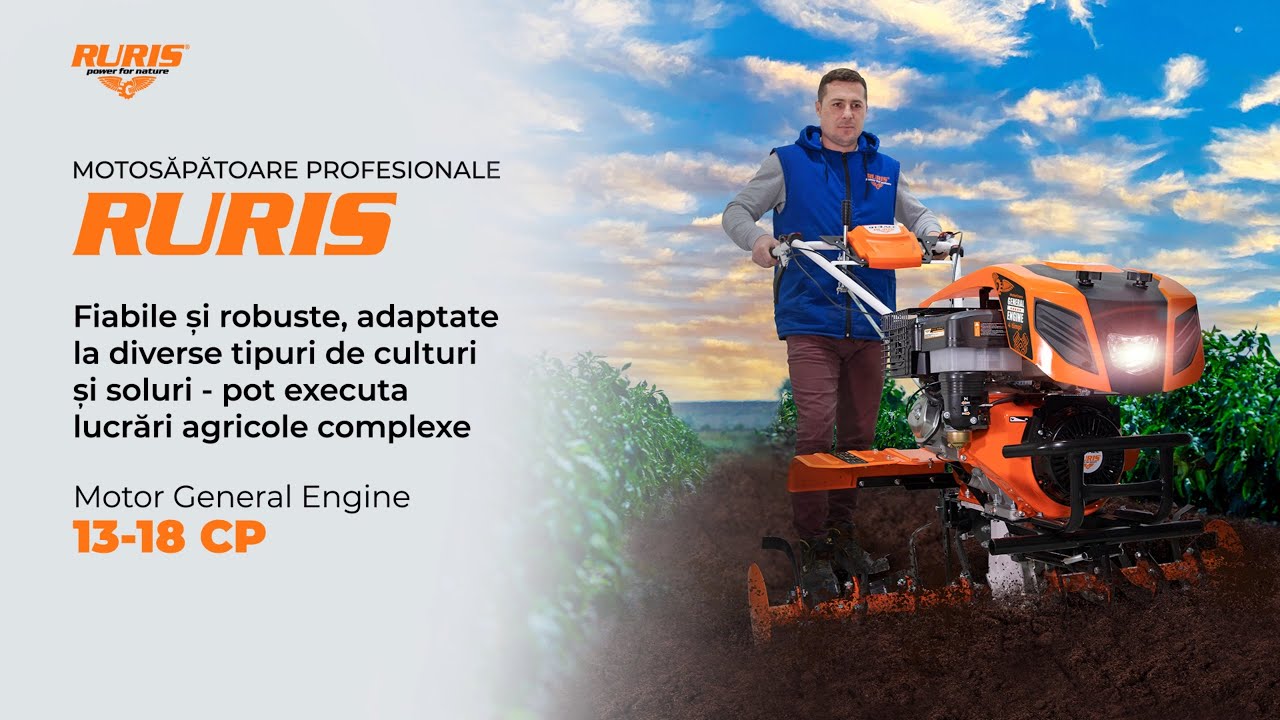 Motosapa RURIS 915K, 15 CP, 4 timpi, 420 cc + roti cauciuc +
