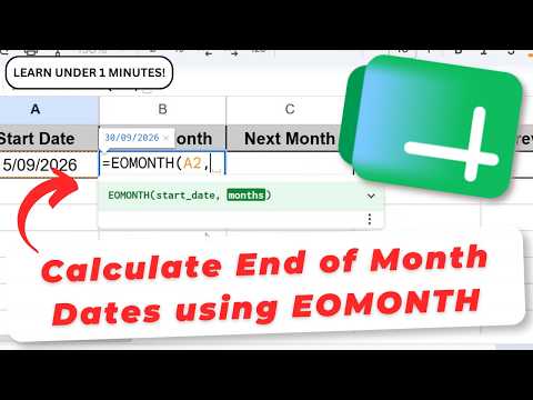 How To Calculate End of Month Dates using EOMONTH Function in Google Sheets