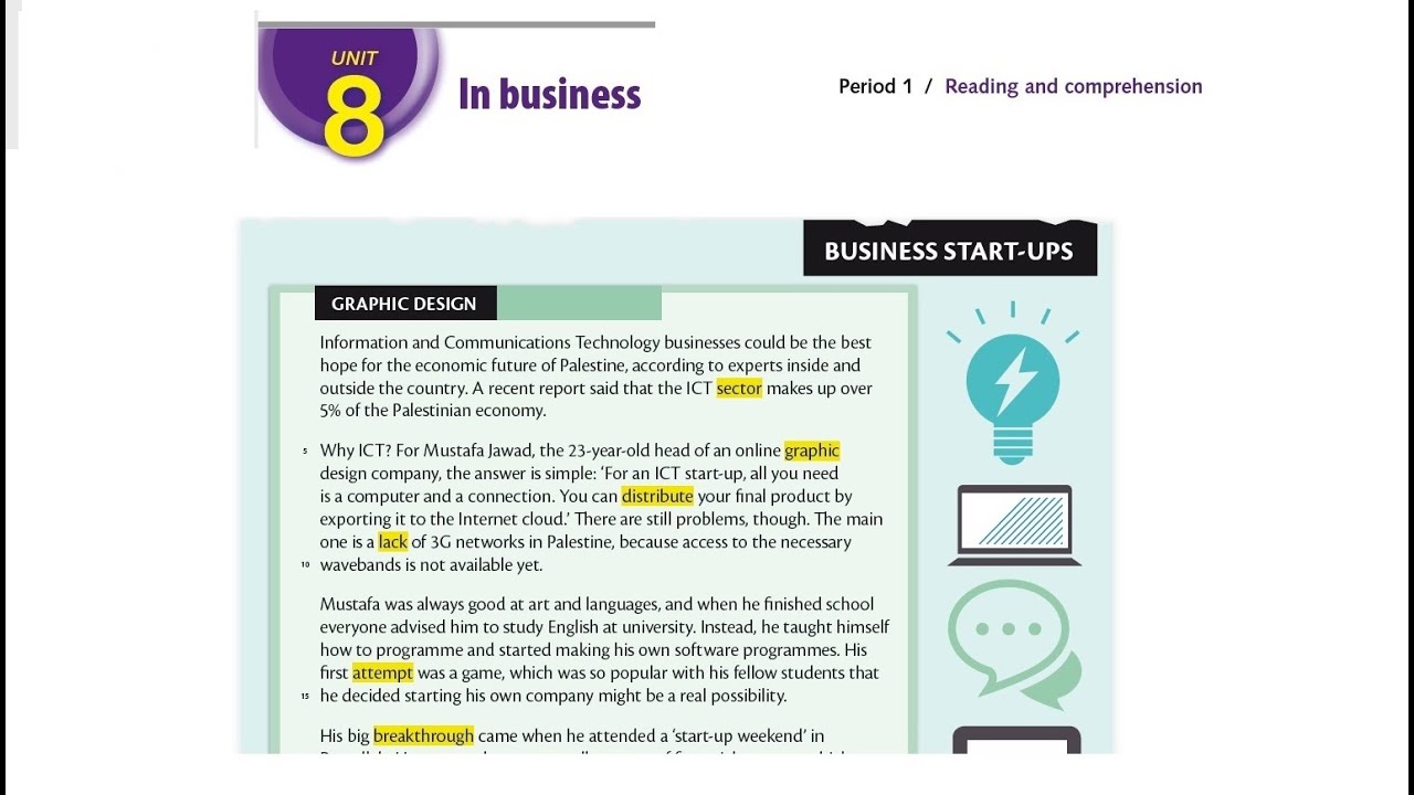 شرح الدرس الأول | الوحدة الثامنة | #توجيهي | في العمل التجاري |  Unit 8|  period 1 | In business