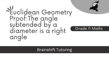 Grade 11 Euclidean Geometry: Angle Subtended By A Diameter Proof