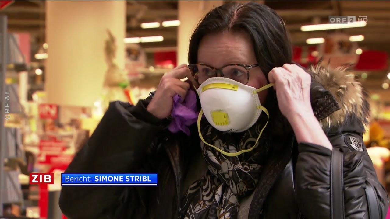 Mund-Nasen-Masken Verwendung, Beispiel in der ZiB 