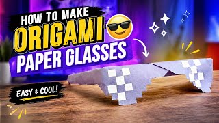 How to make an origami paper glasses 😎#subscribe 
