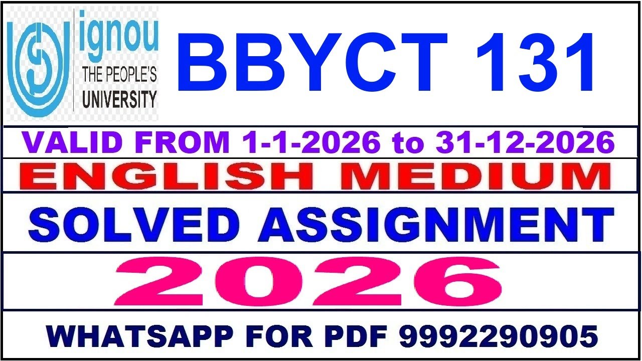BBYCT 131 solved assignment 2026 in English | bbyct 131 solved assignment 2026 | ignou bbyct131 2026