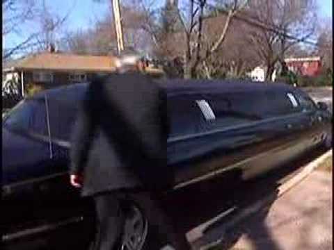 Groomsmen getting out of the limo