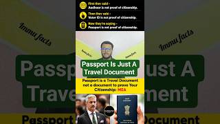 Passport Is Just A Travel Document?Aadhaar Pan Ration Card Are Formal Documents?
