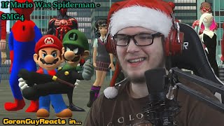 (LOOK AT ALL THESE SPIDER PEOPLE!) If Mario Was Spiderman - SMG4 - GoronGuyReacts