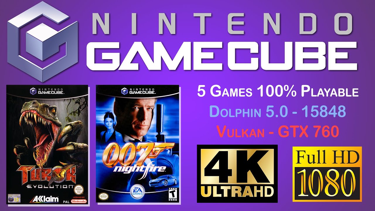 Dolphin Vulkan Test GameCube - 4K or 1080p 60FPS - 5 Games 100% Playable. Dolphin 5.0 - GTX 760