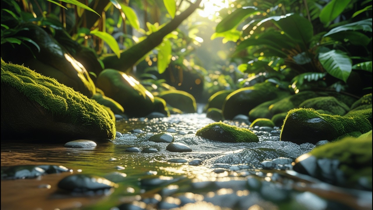 Waterfall Sounds for Sleeping, River Sounds for relaxation, Water Sounds for stress relief #545