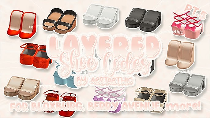 CUTE 3D LAYERED SHOE CODES for bloxburg & berry avenue PT.1 #roblox  #aesthetic #bloxburg 