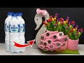 Ide Kreatif - Vas Bunga Dari Daur Ulang Botol Plastik | Swan Flower Vase from a plastic bottle