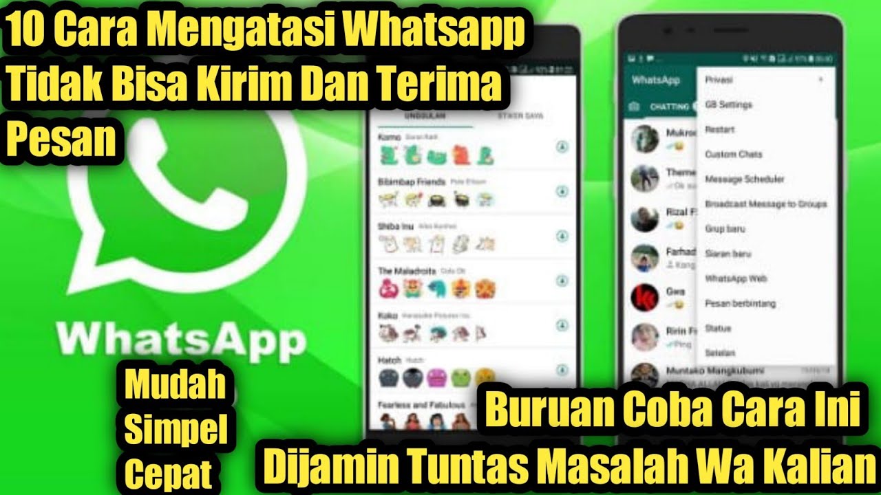 Cara Mengatasi Whatsapp Tidak Bisa Kirim Dan Terima Pesan || WA