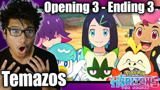 TEMAZOS INESPERADOS 🔥 | Pokemon Horizons OPENING 3 y ENDING 3 REACCIÓN