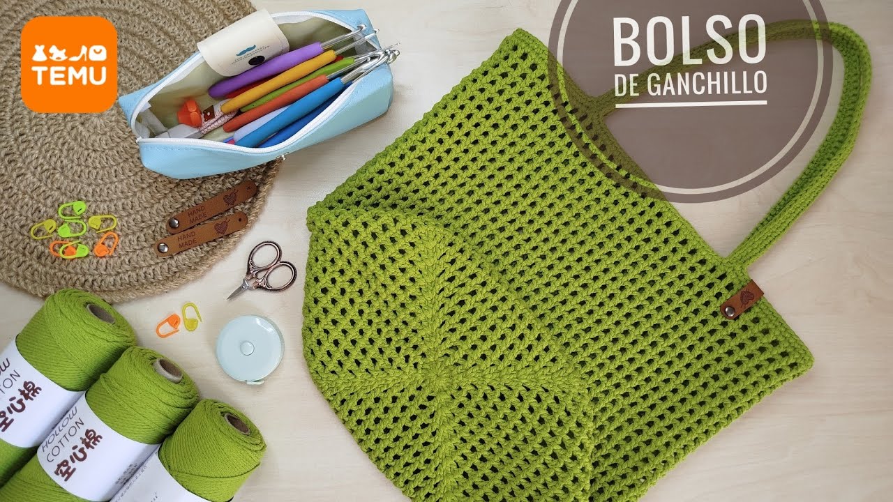 Bolso de ganchillo (crochet) fácil, bolso shoper de verano, playa. Tutorial paso a paso DIY handmade