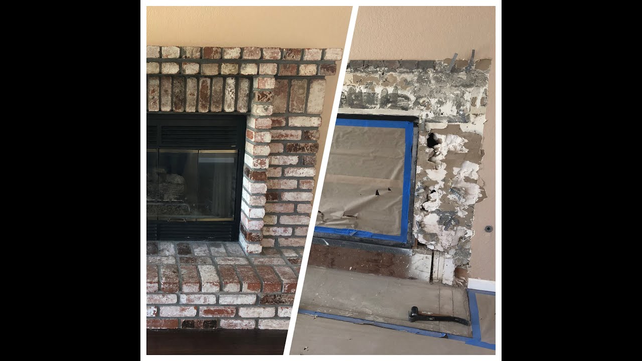 Brick Fireplace Makeover!! Part 1: Demo / Demolition