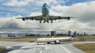 President Plane Very Dangerous Landing, Close Pass With Other Plane At Runway During Landing