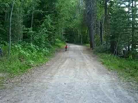 Sam riding his new Mountain Bike in Kimberly