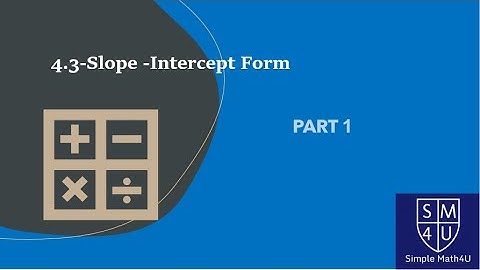4.3-Slope - Intercept Form - Part 1