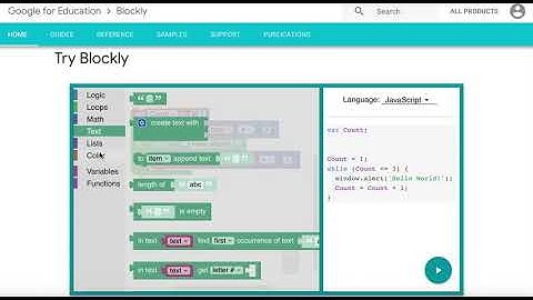 Blockly - Tutorial - Lesson 1 - Try Blockly