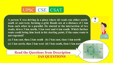 Civil Services 2016_Qn A9, A person X was driving in a place where all roads ran either north-south