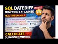 SQL DATEDIFF Function Explained with Real-Time Example | SQL Interview Question
