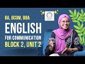 SGOU English For Communication Block 2 Unit 2
