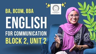 SGOU English For Communication Block 2 Unit 2