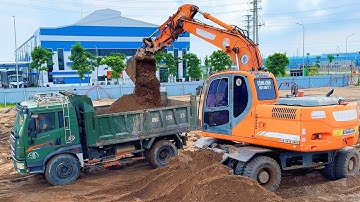  Xe công trường: Máy xúc đất xúc cát, xúc đá, xe ben chở đầy ắp- Excavator Truck