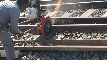 Abrasive rail cutting#railways #engineering#civilengineering  #viralvideo